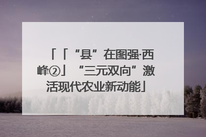 「“县”在图强·西峰②」“三元双向”激活现代农业新动能