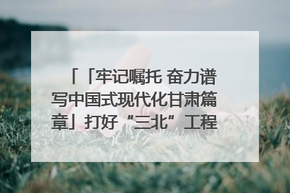 「牢记嘱托 奋力谱写中国式现代化甘肃篇章」打好“三北”工程攻坚战 筑牢国家西部生态安全屏障