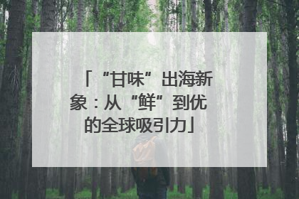 “甘味”出海新象：从“鲜”到优的全球吸引力