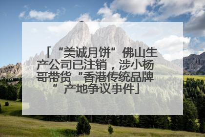 “美诚月饼”佛山生产公司已注销，涉小杨哥带货“香港传统品牌”产地争议事件
