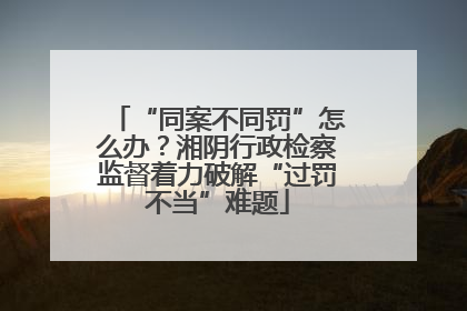 “同案不同罚”怎么办？湘阴行政检察监督着力破解“过罚不当”难题