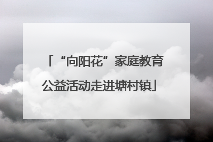 “向阳花”家庭教育公益活动走进塘村镇