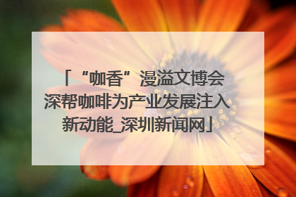 “咖香”漫溢文博会 深帮咖啡为产业发展注入新动能_深圳新闻网