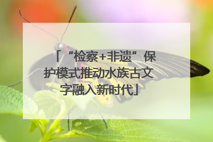 “检察+非遗”保护模式推动水族古文字融入新时代