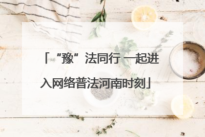 “豫”法同行 一起进入网络普法河南时刻