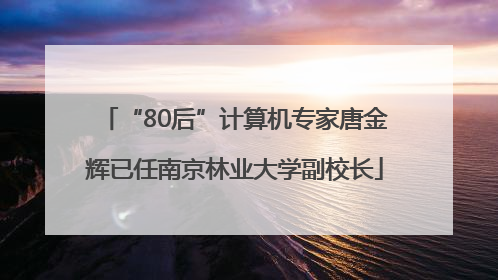 “80后”计算机专家唐金辉已任南京林业大学副校长