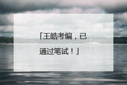 王皓考编，已通过笔试！