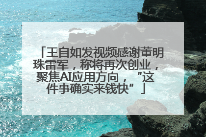 王自如发视频感谢董明珠雷军，称将再次创业，聚焦AI应用方向，“这件事确实来钱快”