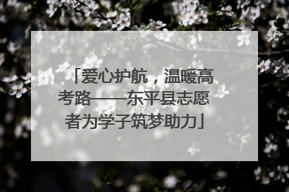 爱心护航，温暖高考路——东平县志愿者为学子筑梦助力
