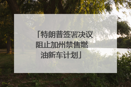 特朗普签署决议 阻止加州禁售燃油新车计划