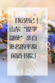 短史记｜山东“提学副使”亲自更名的平原闲道书院