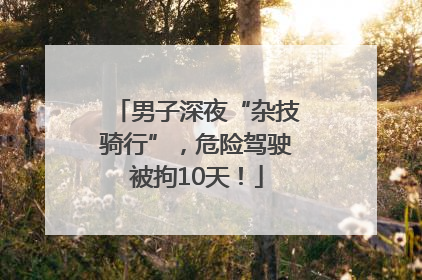 男子深夜“杂技骑行”，危险驾驶被拘10天！