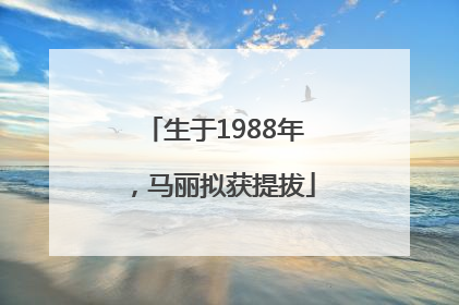 生于1988年，马丽拟获提拔