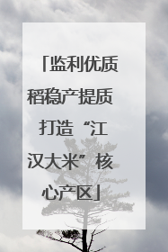 监利优质稻稳产提质 打造“江汉大米”核心产区