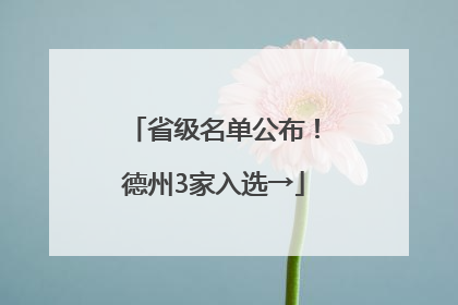 省级名单公布！德州3家入选→