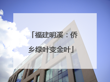 福建明溪：侨乡绿叶变金叶