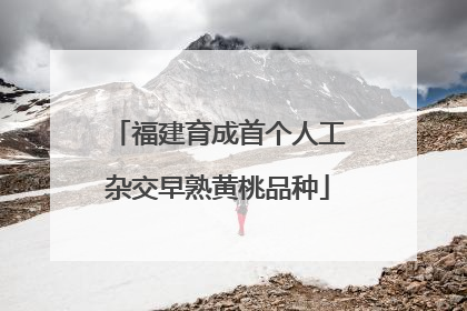 福建育成首个人工杂交早熟黄桃品种