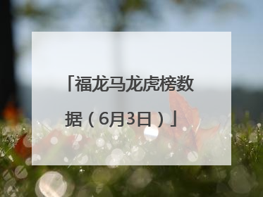 福龙马龙虎榜数据（6月3日）