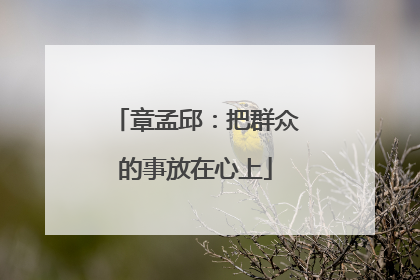 章孟邱：把群众的事放在心上