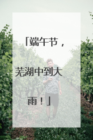 端午节，芜湖中到大雨！