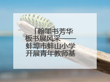 翰墨书芳华 板书展风采——蚌埠市蚌山小学开展青年教师基本功考核活动