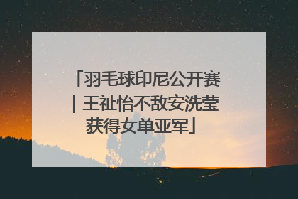 羽毛球印尼公开赛｜王祉怡不敌安洗莹 获得女单亚军