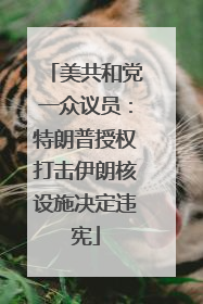 美共和党一众议员：特朗普授权打击伊朗核设施决定违宪