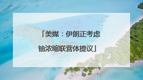 美媒：伊朗正考虑铀浓缩联营体提议