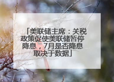 美联储主席：关税政策促使美联储暂停降息，7月是否降息取决于数据