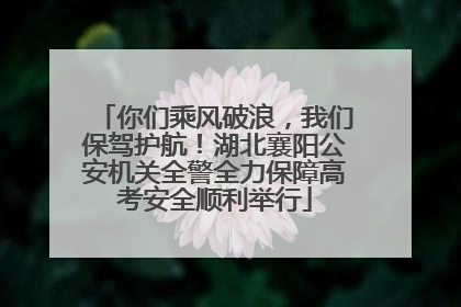 你们乘风破浪，我们保驾护航！湖北襄阳公安机关全警全力保障高考安全顺利举行