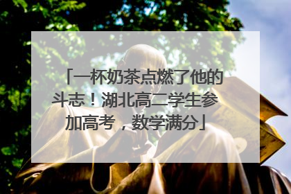 一杯奶茶点燃了他的斗志！湖北高二学生参加高考，数学满分