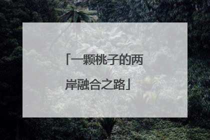 一颗桃子的两岸融合之路