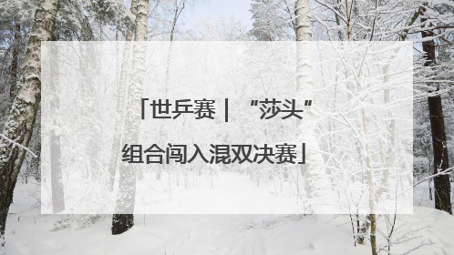 世乒赛｜“莎头”组合闯入混双决赛