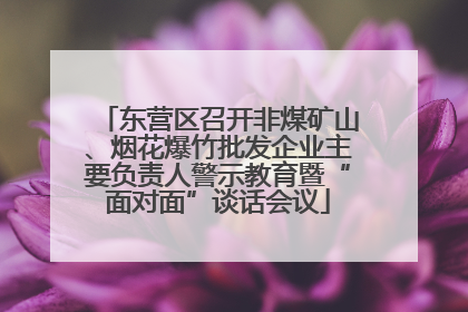 东营区召开非煤矿山、烟花爆竹批发企业主要负责人警示教育暨“面对面”谈话会议
