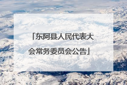 东阿县人民代表大会常务委员会公告