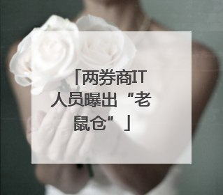 两券商IT人员曝出“老鼠仓”