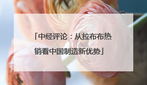中经评论：从拉布布热销看中国制造新优势