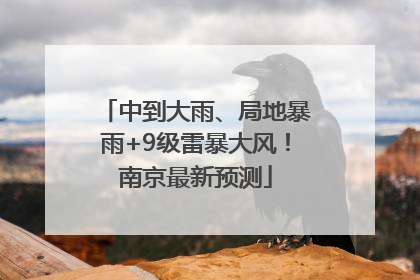 中到大雨、局地暴雨+9级雷暴大风！南京最新预测
