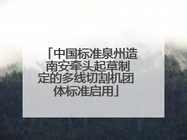 中国标准泉州造 南安牵头起草制定的多线切割机团体标准启用