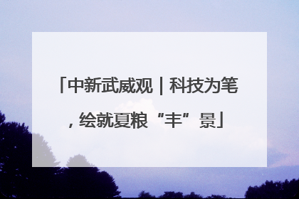 中新武威观｜科技为笔，绘就夏粮“丰”景