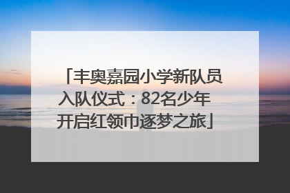 丰奥嘉园小学新队员入队仪式：82名少年开启红领巾逐梦之旅