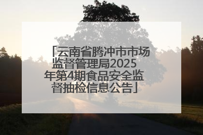 云南省腾冲市市场监督管理局2025年第4期食品安全监督抽检信息公告