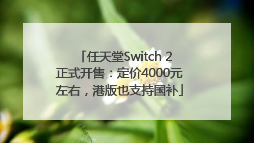 任天堂Switch 2正式开售：定价4000元左右，港版也支持国补