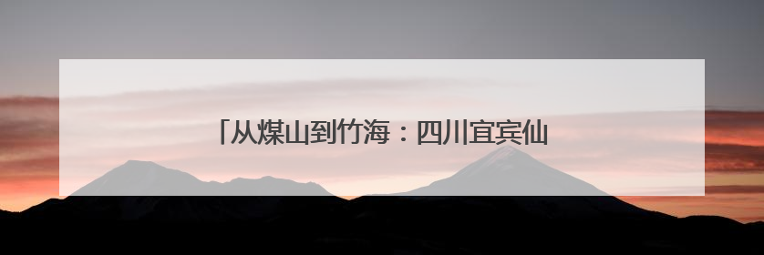 从煤山到竹海：四川宜宾仙峰苗族乡的“绿色转型”