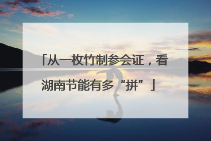 从一枚竹制参会证，看湖南节能有多“拼”