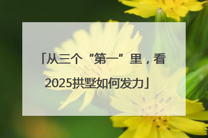 从三个“第一”里，看2025拱墅如何发力