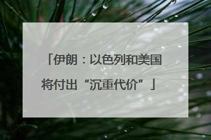 伊朗：以色列和美国将付出“沉重代价”