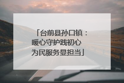 台前县孙口镇：暖心守护践初心 为民服务显担当