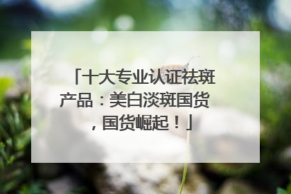 十大专业认证祛斑产品：美白淡斑国货，国货崛起！