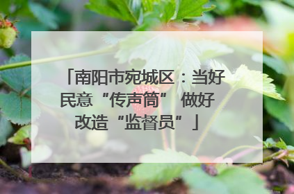 南阳市宛城区：当好民意“传声筒” 做好改造“监督员”